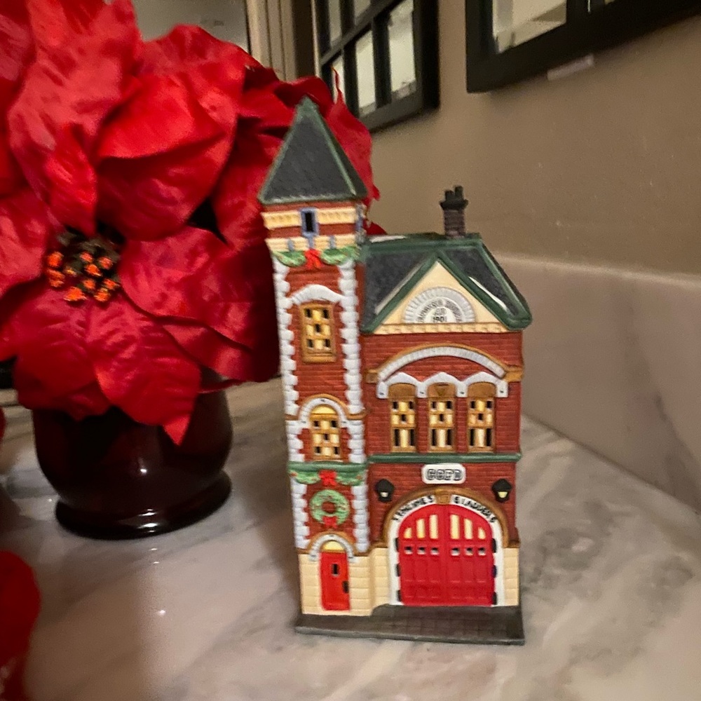 Department 56 Christmas in the city series fire station.